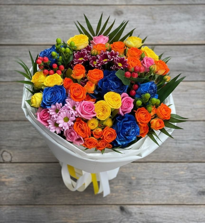 Букет цветов из: Розы и Хризантемы в Товарково Тульская область 