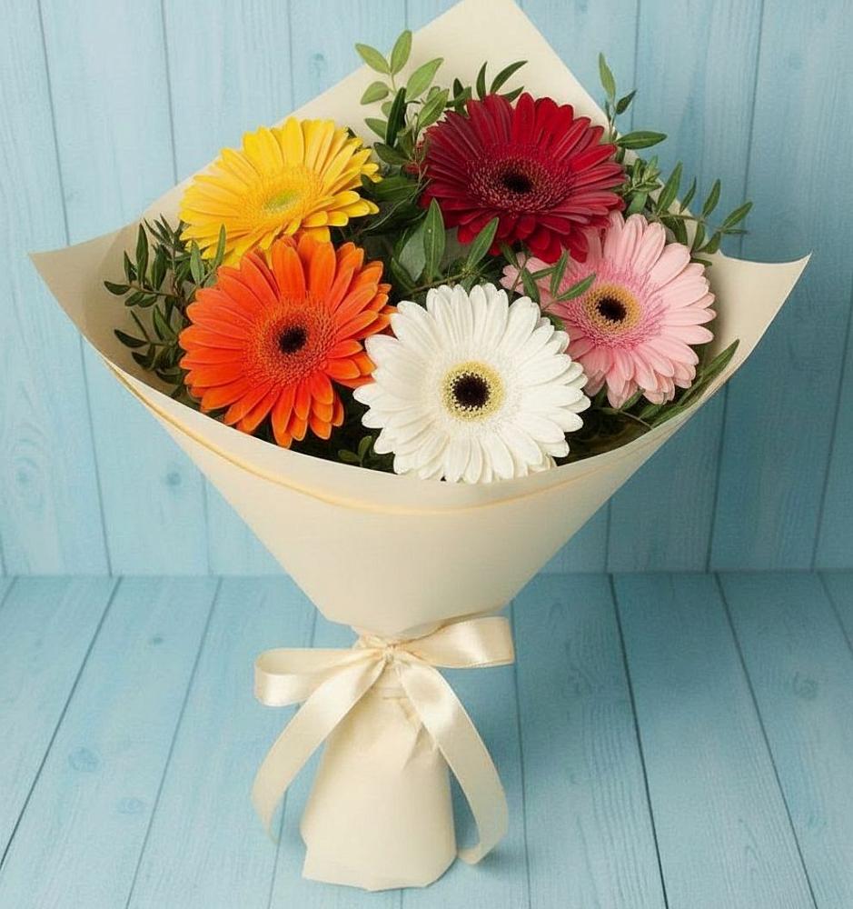 Букет цветов из: Герберы в Товарково Тульская область 