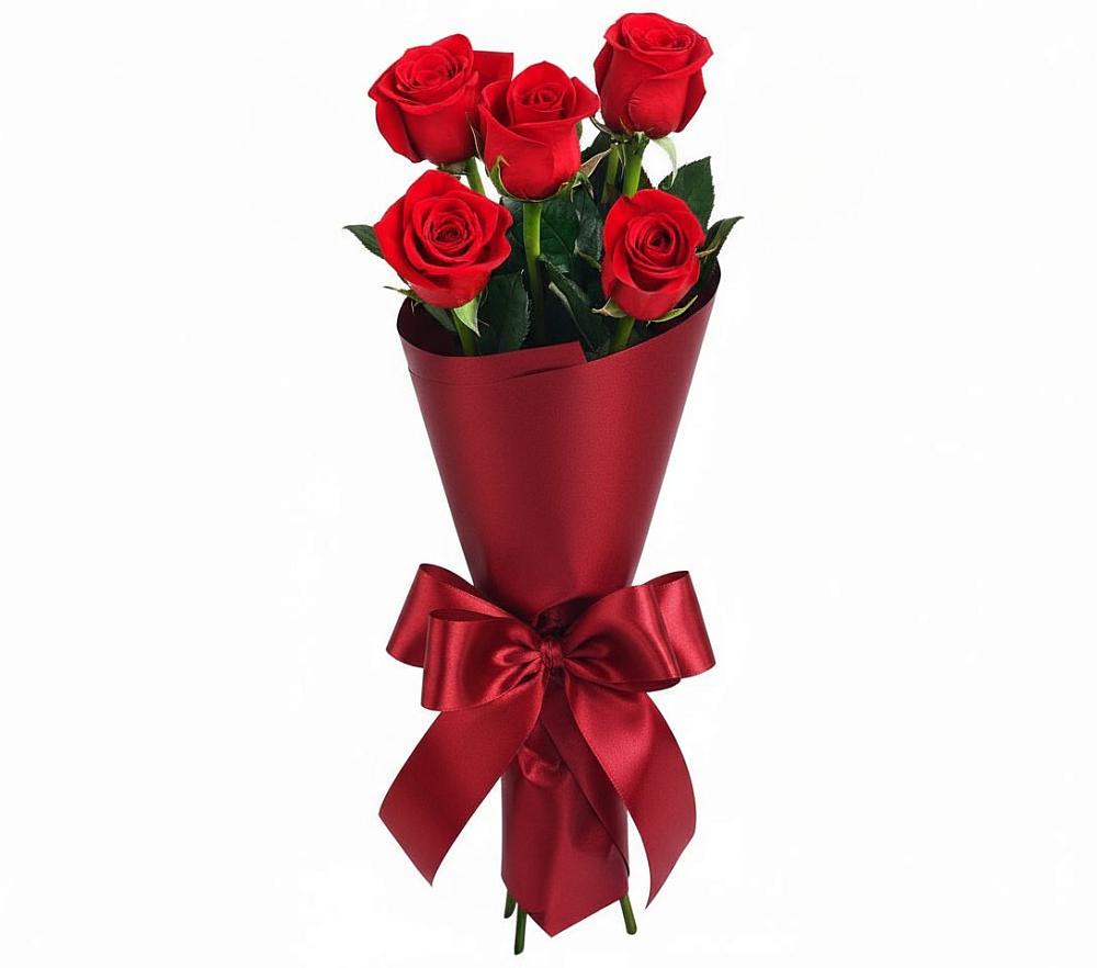 Букет 5 Красных роз Эдлесс Лав в Товарково Тульская область 