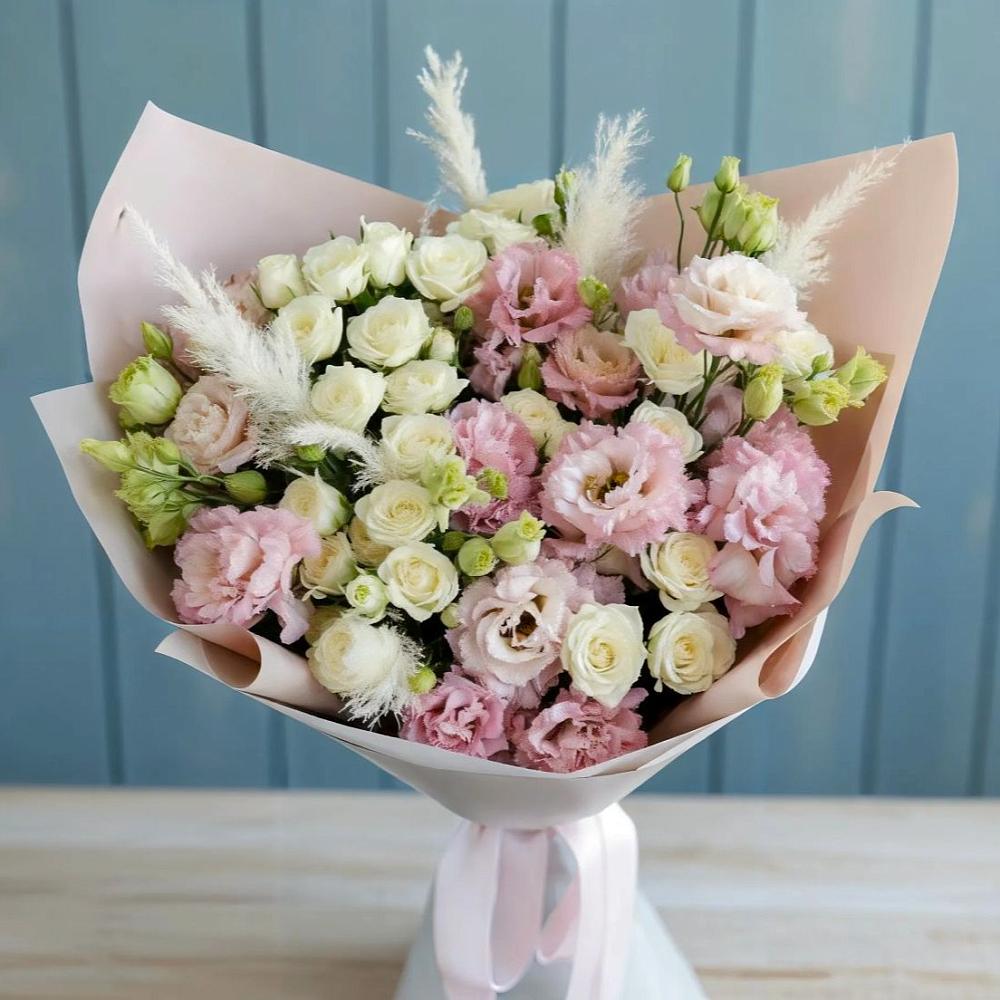 Букет цветов из: Альстромерии и Розы в Товарково Тульская область 