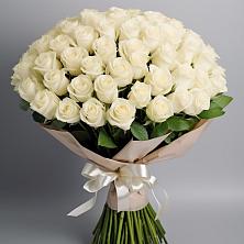 Букет 101 беля роза Белоснежка в Товарково Тульская область 