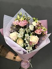 Букет цветов из:  Альстромерии, Розы и Лизиантусы #REPLACE_PRED# Товарково Тульская область 