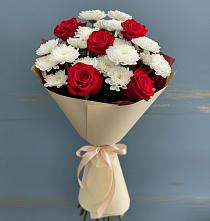 Букет цветов из:  Розы и Хризантемы в Товарково Тульская область 