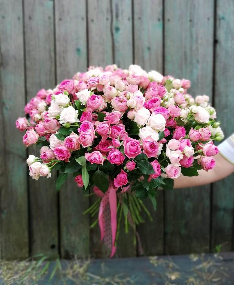 Букет Розовые кустовые розы Натали и Лав Лидия в Товарково Тульская область 