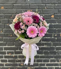 Букет цветов из:  Герберы и Хризантемы в Товарково Тульская область 
